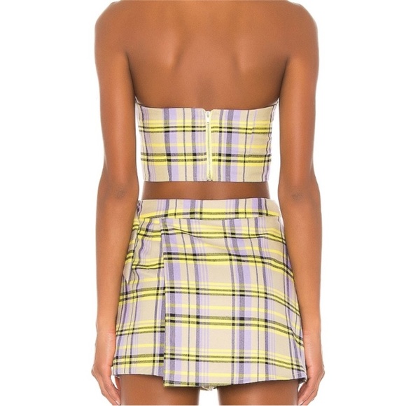 New H:OURS x Revolve plaid bustier crop top - Picture 2 of 3
